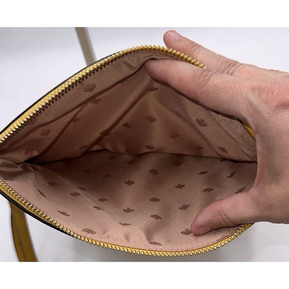 Kate Spade Leila Medium Flap Shoulder Bag Crossbody Sunflower Fields Yellow CUTE - Picture 10 of 16